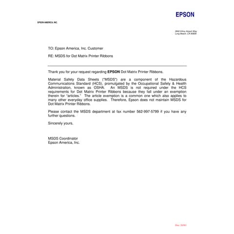 Nastro Epson nero  C13S015329